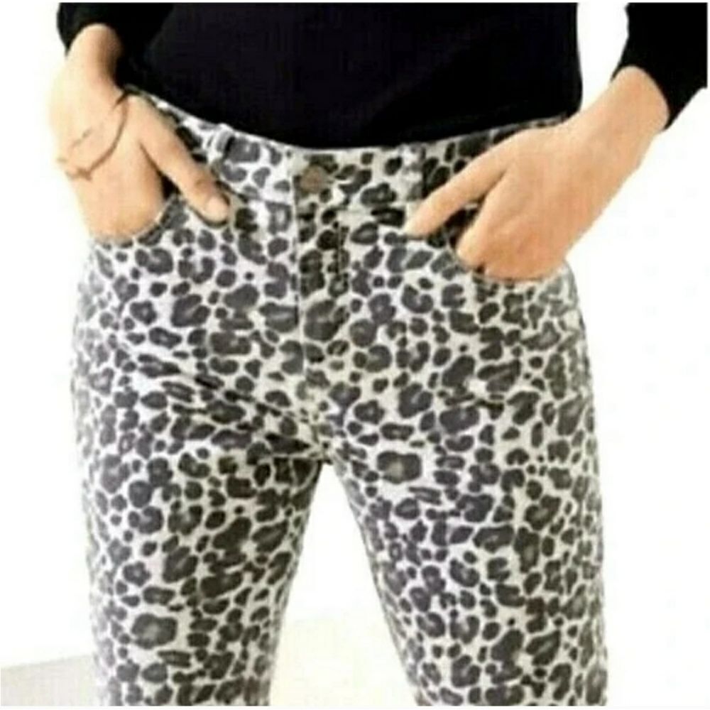 Good American Leopard Print Skinny Pants Sz 26